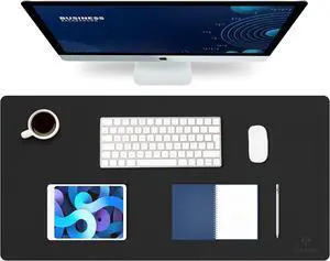 Leather Desk Mat Large Office Desk Pad Computer Desk Mat Laptop Mat for Desk Desk Protecor Mat Desktop Mat Desk Writing Pad Desk Blotter Pad Desk Cover Mat (31.5x15.7 Black)