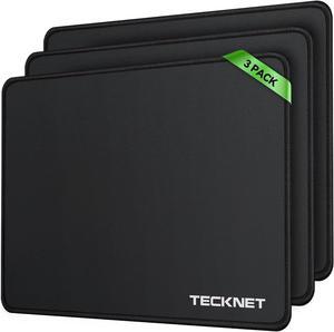 3 Pack Mouse Pad with Anti-fray Stitching Waterproof Surface & Non-Slip Rubber Base with Stitched Edges Gaming Mouse Mat for LaptopCompatible with Laser and Optical Mice - Black