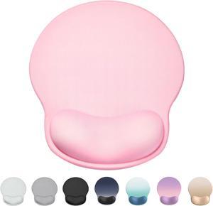 Ergonomic Mouse Pad Wrist Support Comfortable Mouse Pad Wrist Rest Relieve Wrist Pain Gel Mouse pad Non-Slip Rubber Base Mousepad for Laptop Computer Prefect for Office & HomePink