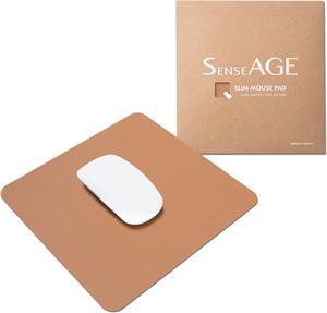 Slim Mouse Pad for Home/Office Portable Mouse Mat for Computer & Laptop Seamless Clothing Non-Slip Base Compatible with Laser and Optical Mouse 8.66 x 8.66 (Brown)