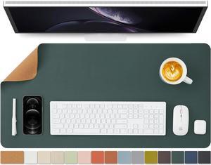 Cork Desk Mat - Dual-Sided Desk Pad for Office and Home - Desk Organization and Accessories - Ideal for Large Mouse Pad and Desk Mats on Top of Desks(Dark Green 31.5x 15.7)