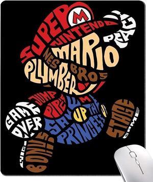 Mouse pad Mario Small Mouse Pads Anime Game Black and red Anti-Slip Rubber Base Mousepad Waterproof mousepads Suitable for Office Home and Travel