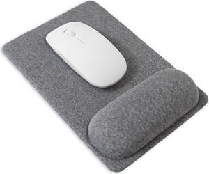 Standard Mouse Pad with Wrist Support Hand-Made Ergonomic Mouse Mat with Non-Slip Base for Home Office & Travel Comfortable Lightweight for Easy Typing and Pain Relief Grey