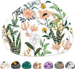 Mouse Pad Premium-Textured Oval Computer Mousepad 8.7 x 7.1 Thick 3mm Anti-Slip Waterproof Rubber Mouse Mat Cute Mouse Pad for Office Home Gaming Laptop PC Cute Little Flower