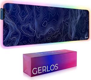 RGB Large Gaming Mouse Pad Extended Soft LED Mouse Pad Non-Slip Rubber Base Water Resist Keyboard Pad Computer Mousepad 31.5×11.8 inches