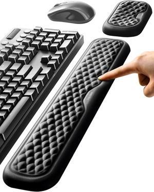 Wrist Rest for Keyboard and Mouse Computer Ergonomic Wrist Support Pad Soft Memory Foam Arm Cushion for Desk Palm Hand Office Laptop Typing