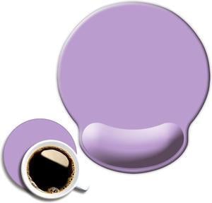 Ergonomic Mouse Pad with Wrist Support Cute Wrist Pad with Non-Slip Rubber Base for Computer Laptop Home Office Gaming Working Easy Typing & Pain Relief Clove Purple