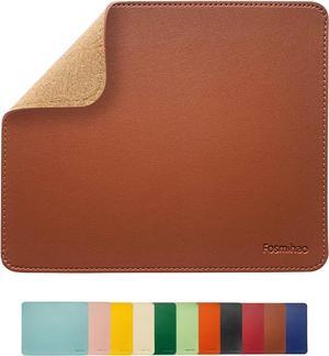 Leather Mouse Pad - Wood Mouse Pad Double Side Mouse Pad with Stitched Edge Waterproof Ultra Thin Mouse Pad for Computers Laptop Office & Home 10.2 x 8.3 Inch 1 Pack (Brown)