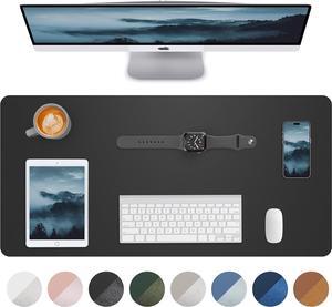 Leather Desk Pad Blotter Mouse Pad Office Desk Mat Non-Slip PU Leather Desk mat Large Desk mat Waterproof Keyboard mat for Office/Home/Decor (Black 31.5 x 15.7)