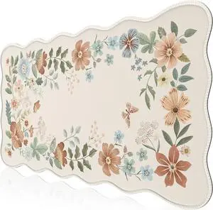 Desk Mat Desk Matt for Desktop Cute Desk Pad Mat XXL Large Mouse Pad for Desk Anti-Slip Big Mousepad with Stitched Edges Keyboard Pad Mouse Mat for Computer(Beige)