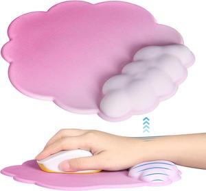 Mouse Pad with Wrist Support Cute Desktop Mouse Pad with Non-Slip PU Base Ergonomic Ergonomic Mouse Pad for Office Working Studying Easy Typing Cloud Shape