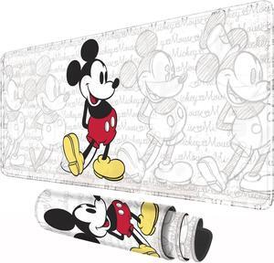 Mouse Pad Cute Sketch Design Stitched Edge Mousepad Non-Slip Rubber Desk Pad Funny Table Mat for Gaming and Gift(13.8 x 31.5 Inch)