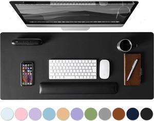 Leather Desk Pad Protector Mouse Pad Non-Slip Computer Mat for Desk PU Leather Office Desk Mat for Home Office Waterproof Laptop Desk Blotter Pad for Keyboard and Mouse Black (13.7X23.6)