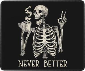 Skull Mouse Pad for Desk Cute Skeleton Mouse Pads for Wireless Mouse Funny Waterproof Mousepad for Office Laptop Computer Non-Slip Rubber Base Stitched Edge (Color-D)
