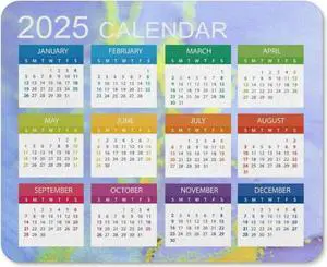 2025 Mouse Pad Calendar Computer Mouse Pads Calendars Non-Slip Rubber Desk Mat Mousepad Gaming Office Keyboard Mat (9.45x7.87 in)