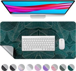 Desk Mat Desk Pad Dual Leather Sided Desktop Mat for Office and Home Desk Organization and Accessories Ideal for Large Mouse Pad and Desk Mats on Top of Desks (Banana Leaf Green 31.5x 15.7)