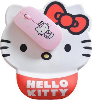 Cute Hello Kitty Mouse Pad Wrist Support Hello Kitty Desk Accessories Office Supplies Stuff Kawaii Mousepad Ergonomic Mouse Pad with Wrist Rest for Office Desk Computer Laptop Cat Anime Mouse Pad