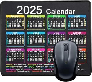 Mouse Pad with Non-Slip Rubber Base Waterproof Computer Mousepad with Stitched Edges Mouse Pads for Computers Laptop Gaming Office & Home 9.5 x 7.8 in (2025 Calendar Black)