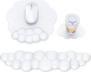 Cloud Mouse Pad with Wrist Rest Cloud Keyboard Wrist Rest Wrist Rest for Computer Keyboard Cloud Mouse Pad Wrist Support Ergonomic Cloud Keyboard Mouse Wrist Support (White)