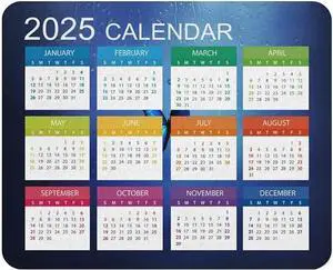 2025 Mouse Pad Calendar Computer Mouse Pads Calendars Non-Slip Rubber Desk Mat Mousepad Gaming Office Keyboard Mat (9.45x7.87 in)