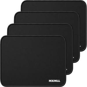 3mm Premium Black Mouse Pad with Waterproof Cloth Surface Hemmed Edges and Anti-Slip Rubber Base 8.3 X 10.2 in 4 pk