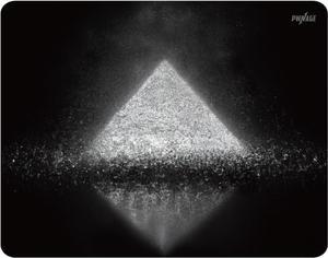 Ultra Glide Tempered Glass Mat: Near Silent Quiet Super Smooth Sweat Moisture Resistant Silicone Base Mouse Pad - Pyramid