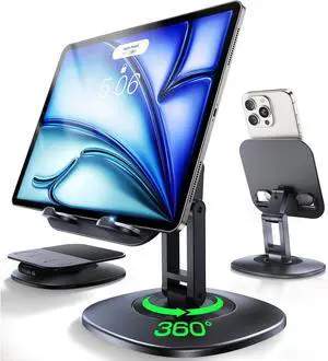 iPad Stand for Desk Foldable 360° Rotating Tablet Stand Super Stable & Portable iPad Tablet Holder for Office Kitchen Compatible with 4-13 iPad Pro Air Mini/Kindle/iPhone/Galaxy/Monitor/Switch