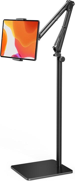Tablet Floor Stand with Heavy Duty Base(4.2LB) Overhead Bed Phone Stand Angle Height Adjustable Tablet Holder Bed Phone Stand for iPad/iPhoneX/iPad Pro or Other 4.7~12.9 in Screen Devices