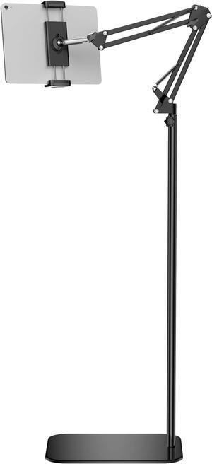 Tablet Floor Stand 360-degree Rotatable Metal Tablet Stand Holder Adjustable Tablet Mount Universal Phone Stand for iPad/iPhoneX/iPad Pro or Other 4.7~12.9 Inch-Screen Devices (Black)
