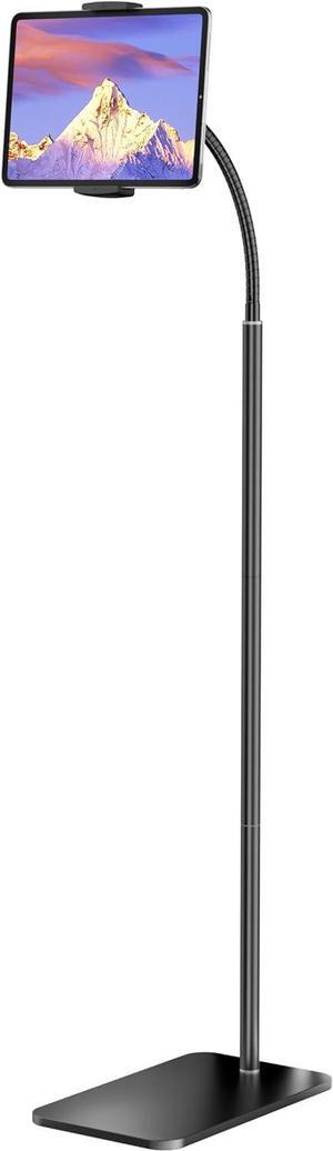 iPad Stand Adjustable iPad Floor Stand Metal Tablet Stand with Flexible Gooseneck Compatible with iPad Kindle and Cell Phones (4.7-13) Ideal for Hands-Free Use