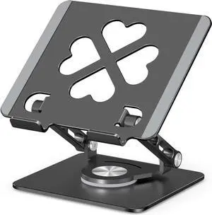 Tablet Stand for iPad Rotating Tablet Holder - Aluminum Foldable Tablet Stand for Desk iPad Pro Kindle Adjustable Stand Gifts for Teen Stocking Stuffers Girls (Black)