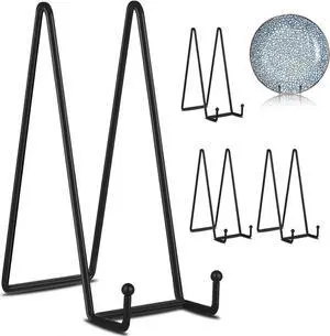 5 Pack 12 Inch Black Picture Stands Plate Stands for Display Large Book Stands for Picture Decorative Plate Book Frame Tabletop Poster