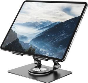 Tablet Stand Adjustable with 360 Swivel Base Aluminum Tablet Stand Holder Universal Tablet Holder for iPad    Fire Tablet Smartphone Kindle Black