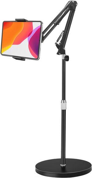 Tablet Floor Stand Overhead Bed Phone Stand with 12 lb Super Stable Base & Angle/Height Adjustable Compatible with 4.5-13 iPhone iPad Pro 12.9 Galaxy Tab Kindle Phones