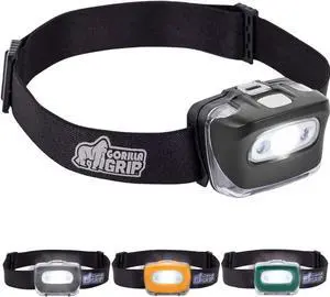 Ultra Bright High Lumens LED Head Lamp 7 Light Modes Water Resistant IPX4 Headlamp Adjustable Headband Battery Powered Outdoor Running Camping Forehead Flashlight Lamps 1 Pack Black