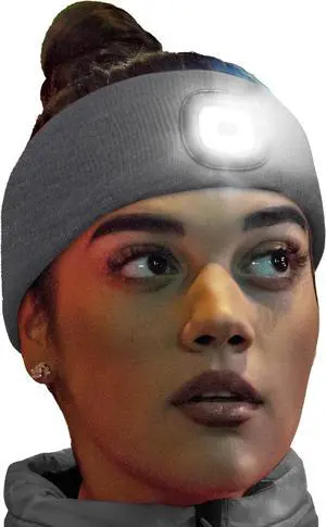 Headlightz by Roq Innovation - Knit Flashlight Headband with Light - LED Headlamp - Headband Lights for Forehead - Unisex Rechargeable