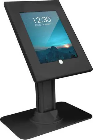 Anti-Theft Tablet Kiosk Locking Countertop Tablet Enclosure with Freestanding Base Universal Enclosure Compatible with iPads Gen 7 8 9 and 10 iPad Pro iPad Air Black