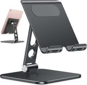 Upgraded Adjustable Tablet Stand Holder Heavy Duty Foldable Portable Monitor Stand Travel Essentials for iPad Pro/Air/Mini Surface Pro 4.7-15.6 Black