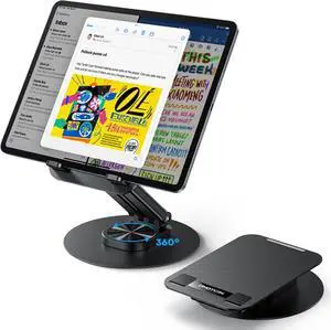 Tablet Stand for iPad Adjustable Tablet Holder for Desk Portable Monitor Stand Compatible with 4-15.6 Tablets Kindle Such as iPad Pro 11 10.2 13 Air/Mini