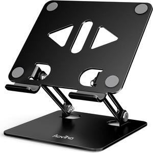 Tablet Stand Holder for Desk Adjustable Desktop Tablet Holder Foldable Aluminum Tablet Mount for iPad pro 12.9 iPad Air Mini  Galaxy Tabs Z Fold Kindle Fire(4-13 inch) (Black)