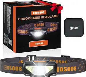 Mini LED Headlamp Flashlight with Carrying Case 1.6oz Lightweight Small Head Lamp Waterproof Running Headlamp Bright Headlight for Adults Kids Camping Reading (NO AA Battery)