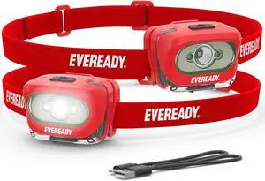 X200 LED Rechargeable Headlamps (2-Pack) Super Bright IPX4 Water Resistant Head Lights for Running Camping Emergency Outdoors (USB Cable Included)