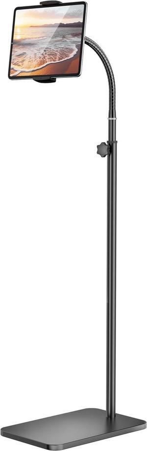 iPad Stand Tablet Floor Stand Adjustable Height Tablet Stand with 6.6lb Base for Kindle Holder Compatible with iPad Kindle Galaxy Tab Phones (4.7-13) Ideal for Hands-Free Use