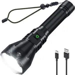 Rechargeable Flashlights High Lumens 990000 Lumens Super Bright Flashlight 5 Modes LED Powerful Flashlight Adjustable & Waterproof Versatile Tactical Flashlight for Emergencies Hiking Camping