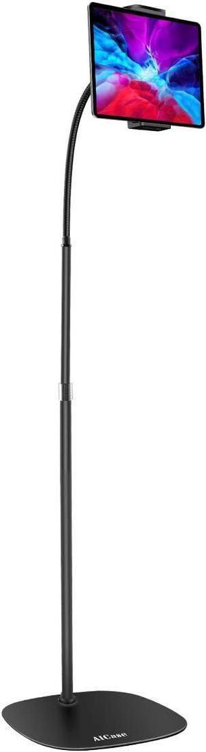 Aluminium Adjustable Height Adjustable (91 cm - 137 cm) & 2.2 kg Stable Base with Gooseneck Compatible with iPad/Tablet from 4.6-13 Inches/Mobile Phone Holder Holder Floor Stand