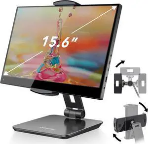 Business Kiosk Aluminum Tablet iPad Stand 360° Swivel Tablet & Phone Holders for Any 4-15.6 Display Tablets/Cell Phones/Portable Monitor Sturdy for Store POS Office (Grey)