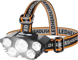 Rechargable Headlamp Led Head Lamp with 4 Modes Waterproof Head Lights For Forehead Hard Hat Light Adjustable Head Flashlight For Adults Bright Coast Headlamp for Outdoor Camping Hiking Running