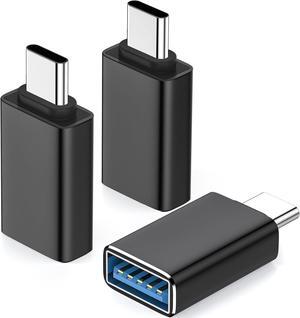 USB C to USB Adapter 3 Pack [Side-by-Side Use]USB Type C Male to USB 3.0 Female OTG Converter Thunderbolt 4/3 to USB Adapter for iPhone 15 Pro Max Plus MacBook Pro Air  Galaxy iPad Black