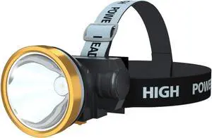 Rechargeable Headlamp Super Bright LED Head Lamp Flashlight Waterproof Headlight with Built in Battery for Outdoor Camping Fishing Hiking Running Right Ride