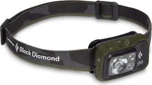 Spot 400 LED Headlamp Waterproof and Dimmable Battery Powered Headlamp for Camping Hiking Running Hunting Work with Red Light Headlamp Mode Dark Olive